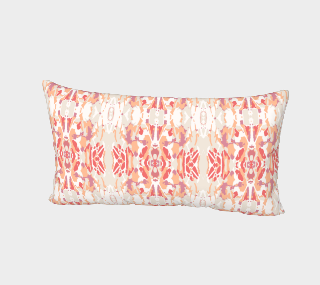 Stained glass window pillow sham in shades of coral