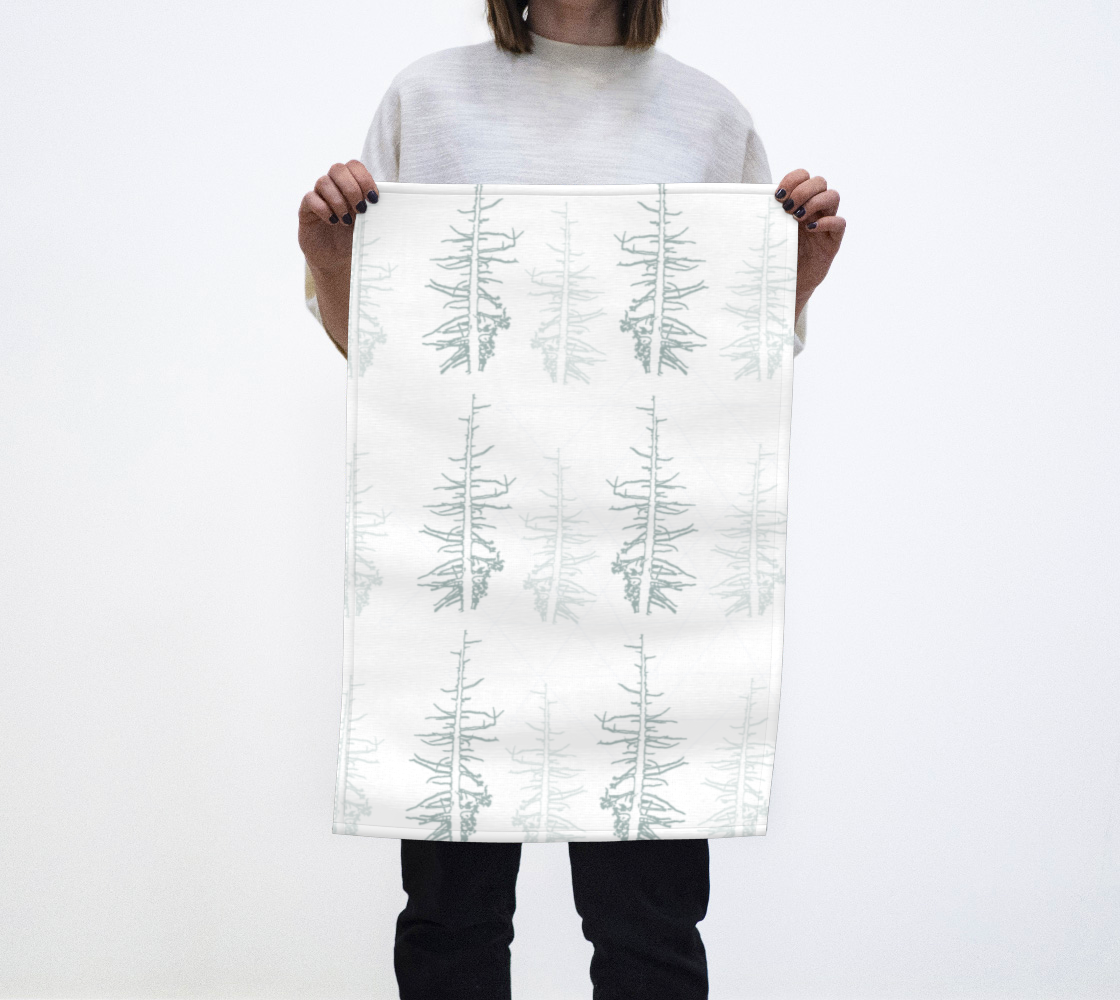 Silhouette of trees tea towel