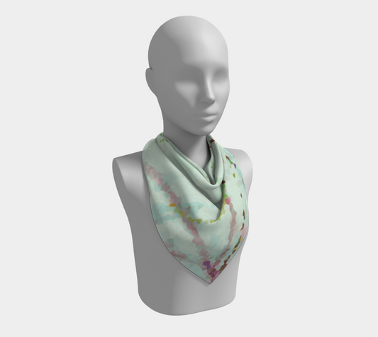 Easy breezy minty grasses square scarf