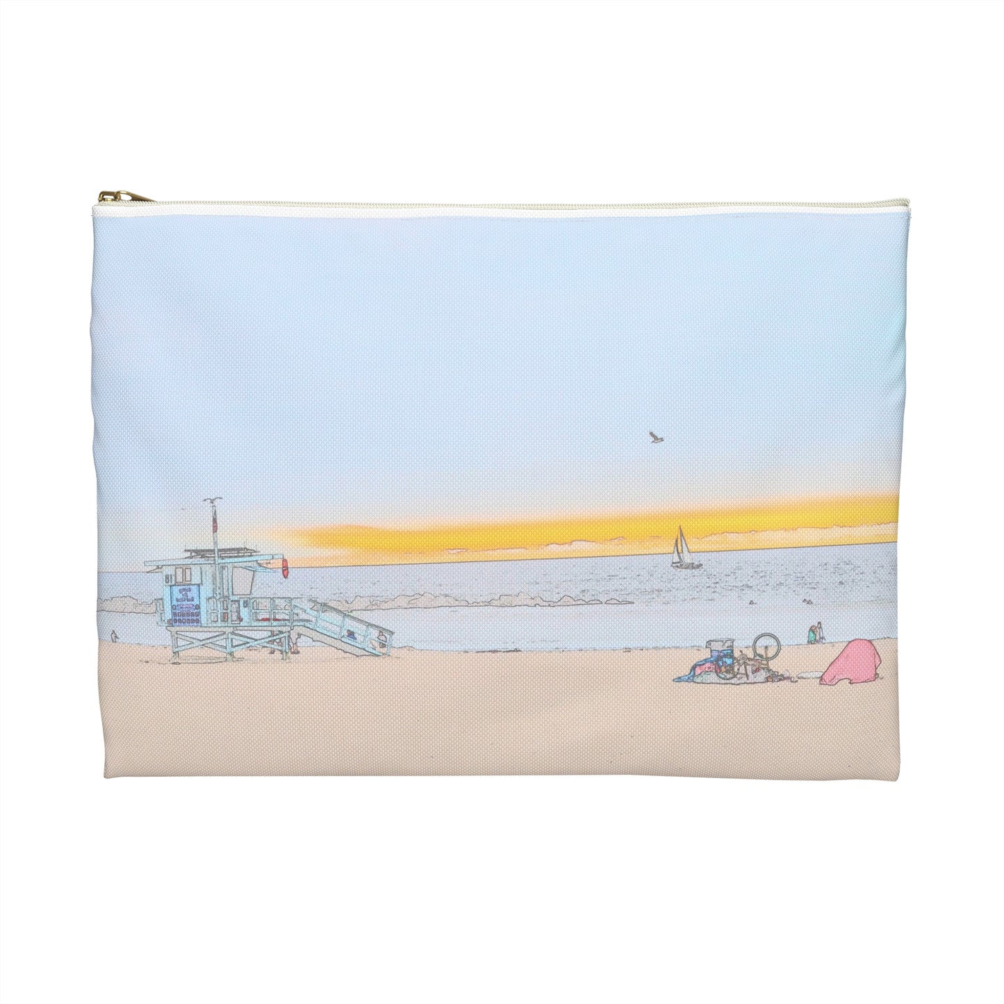 Dusk at the lifeguard tower - Venice Beach -  accessory pouch