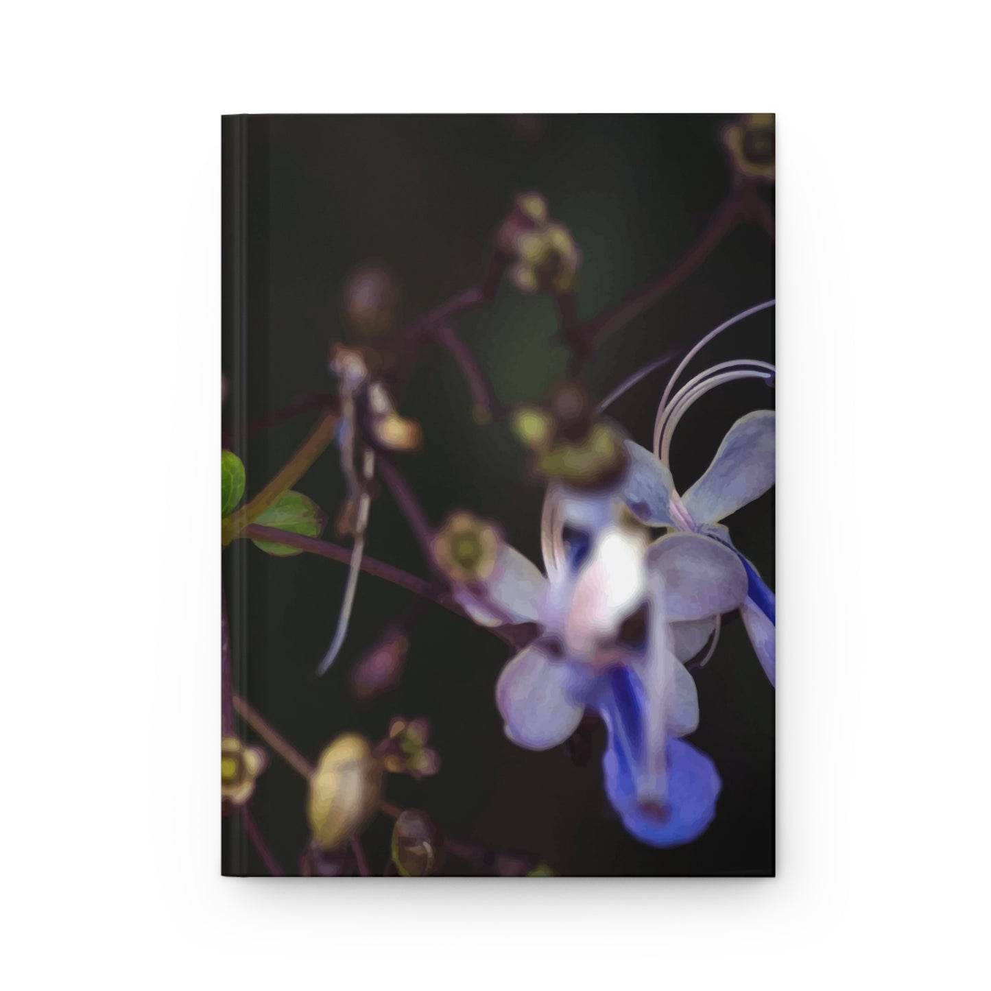 Orchid peering out from the darkness hardcover journal - matte finish