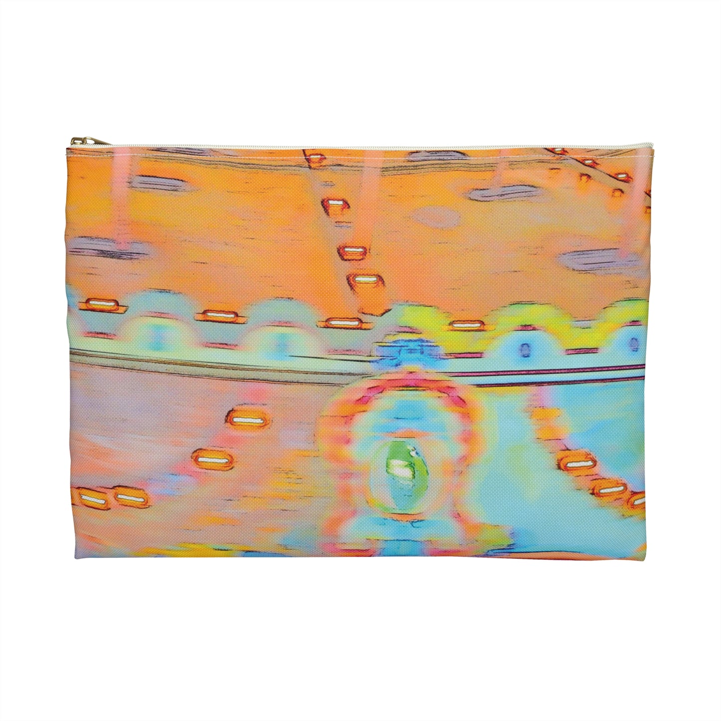 Abstract orange merry-go-round accessory pouch