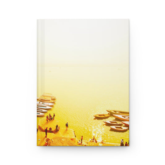 Golden shores of the Ganges river hardcover journal - matte finish