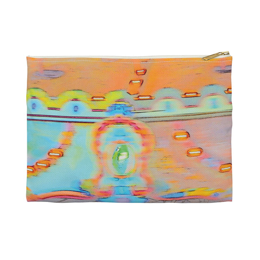 Abstract orange merry-go-round accessory pouch