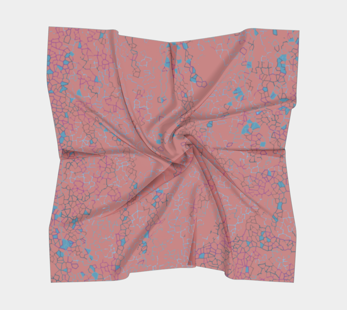 Coral abstract square scarf