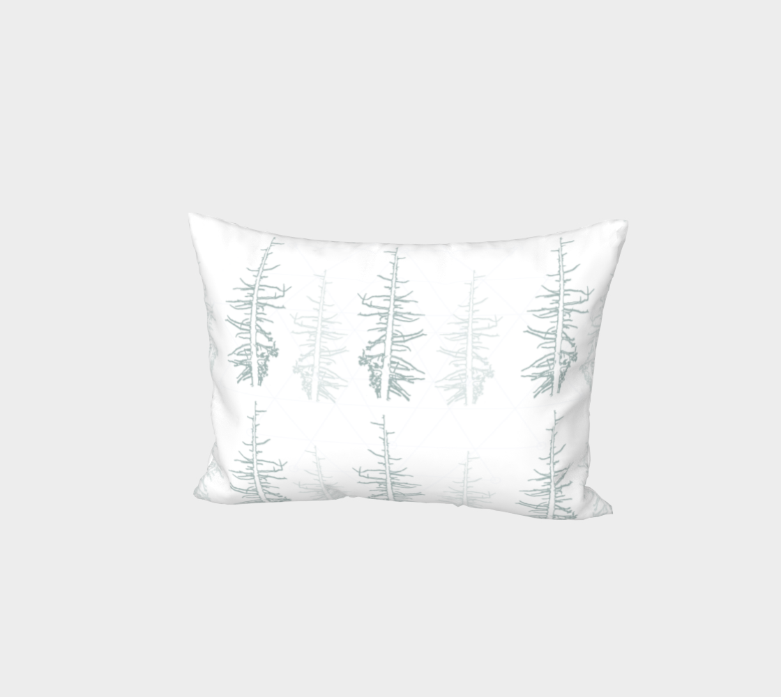 Silhouette of pines pillow sham in light green