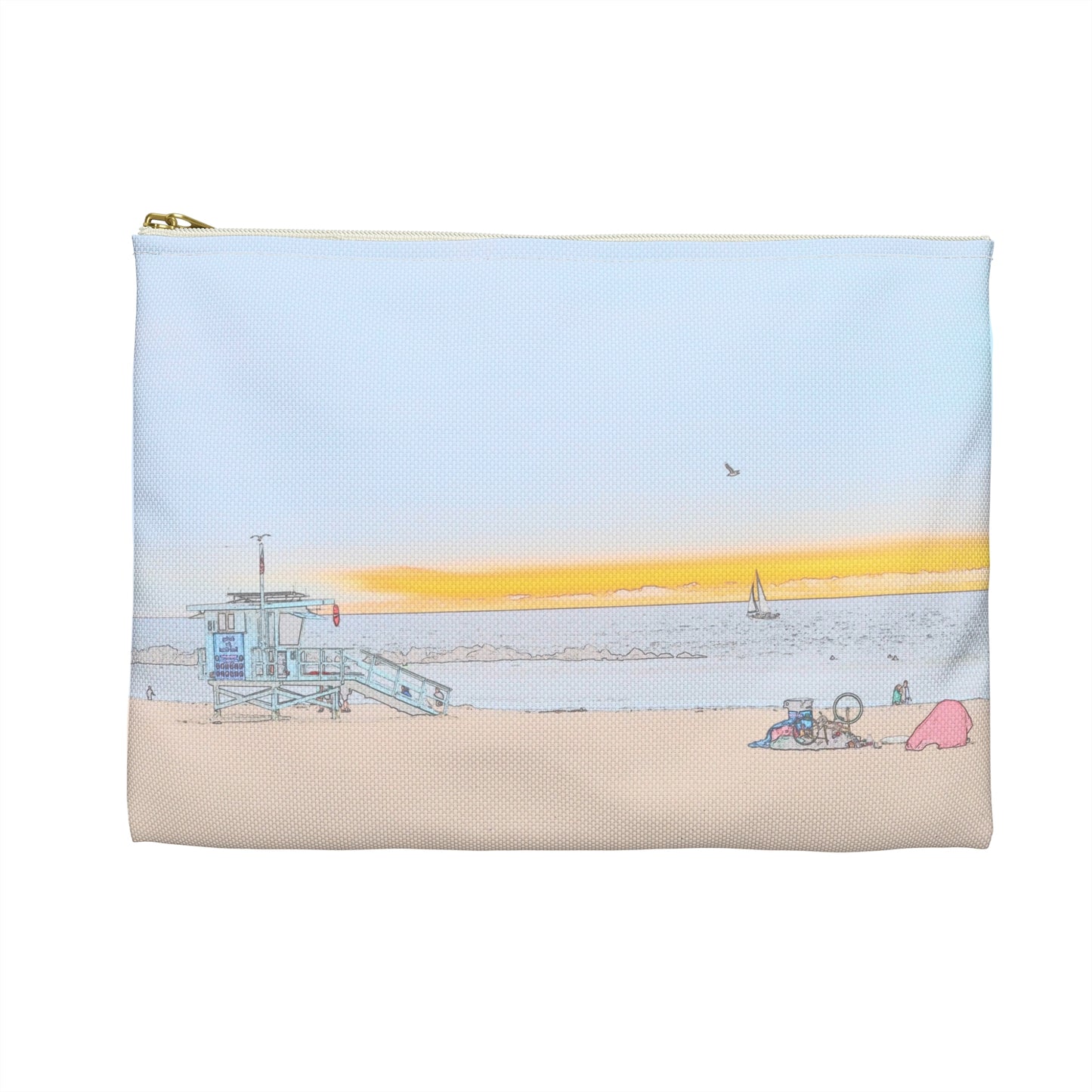 Dusk at the lifeguard tower - Venice Beach -  accessory pouch