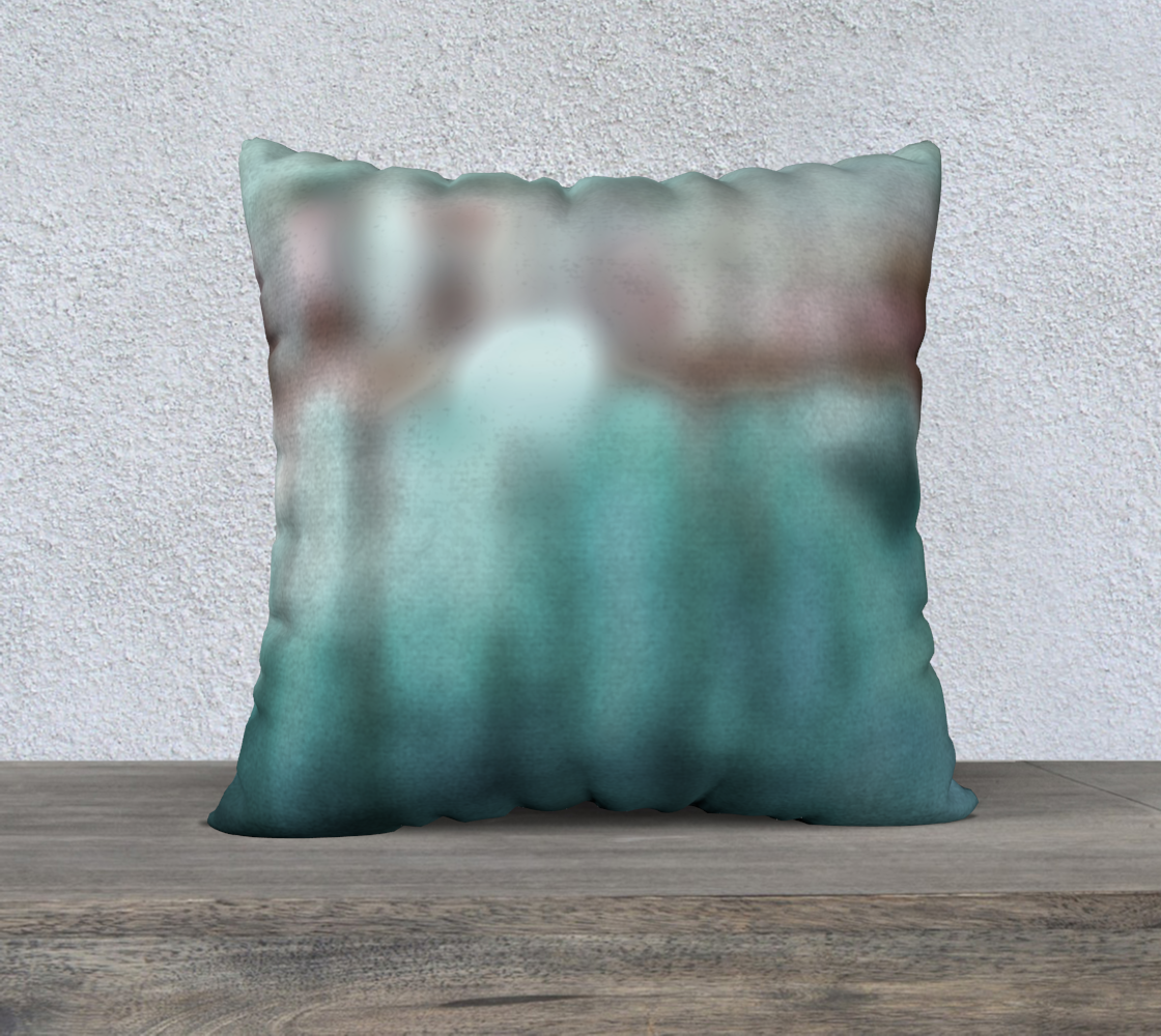 Autumn reflections - teal and wine 22 x 22 pillow case