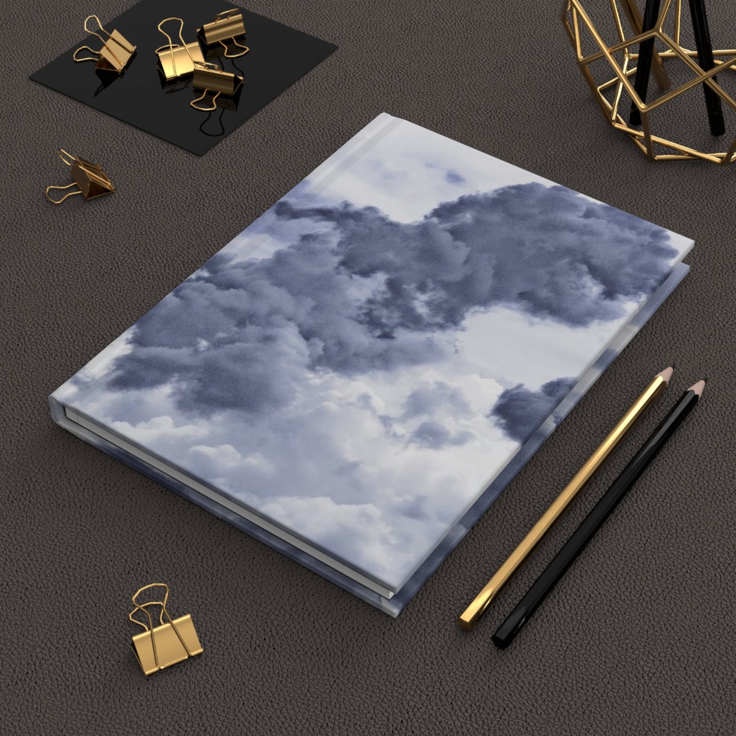 Inky blue clouds hardcover journal - matte finish