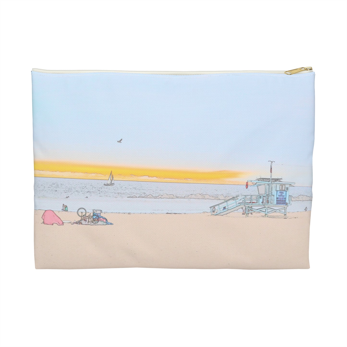 Dusk at the lifeguard tower - Venice Beach -  accessory pouch