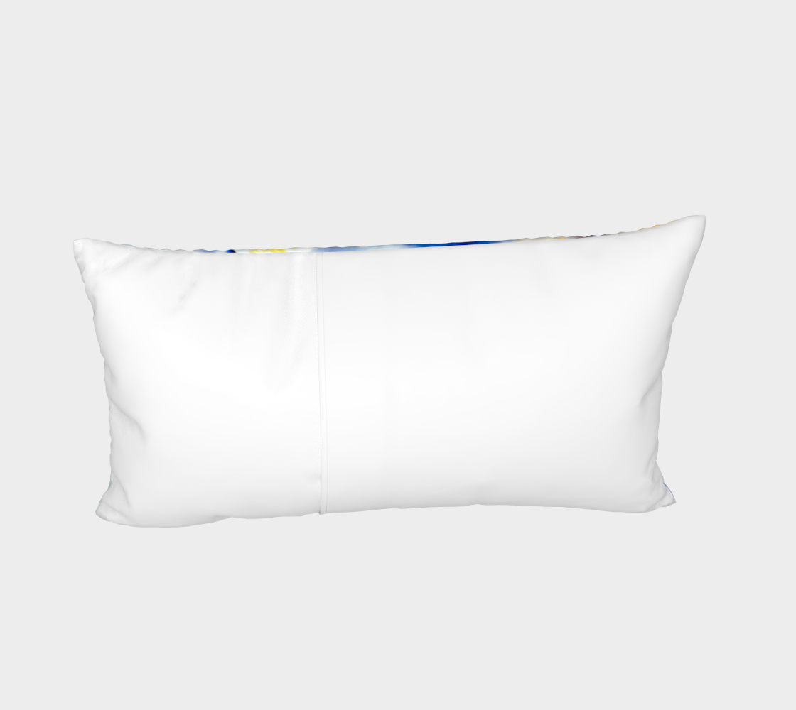 Branches and bokeh in blue and gold pillow sham