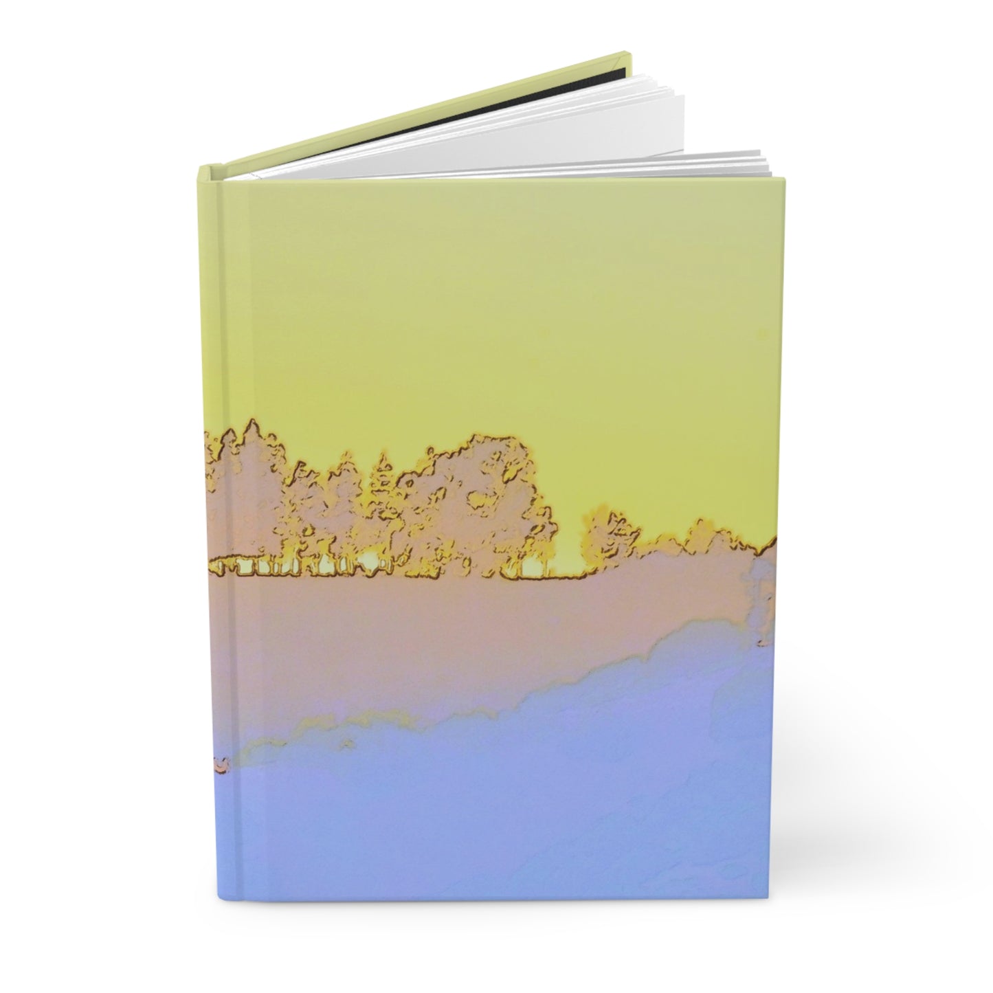 Grove of trees in periwinkle and lemonade hardcover journal - matte finish