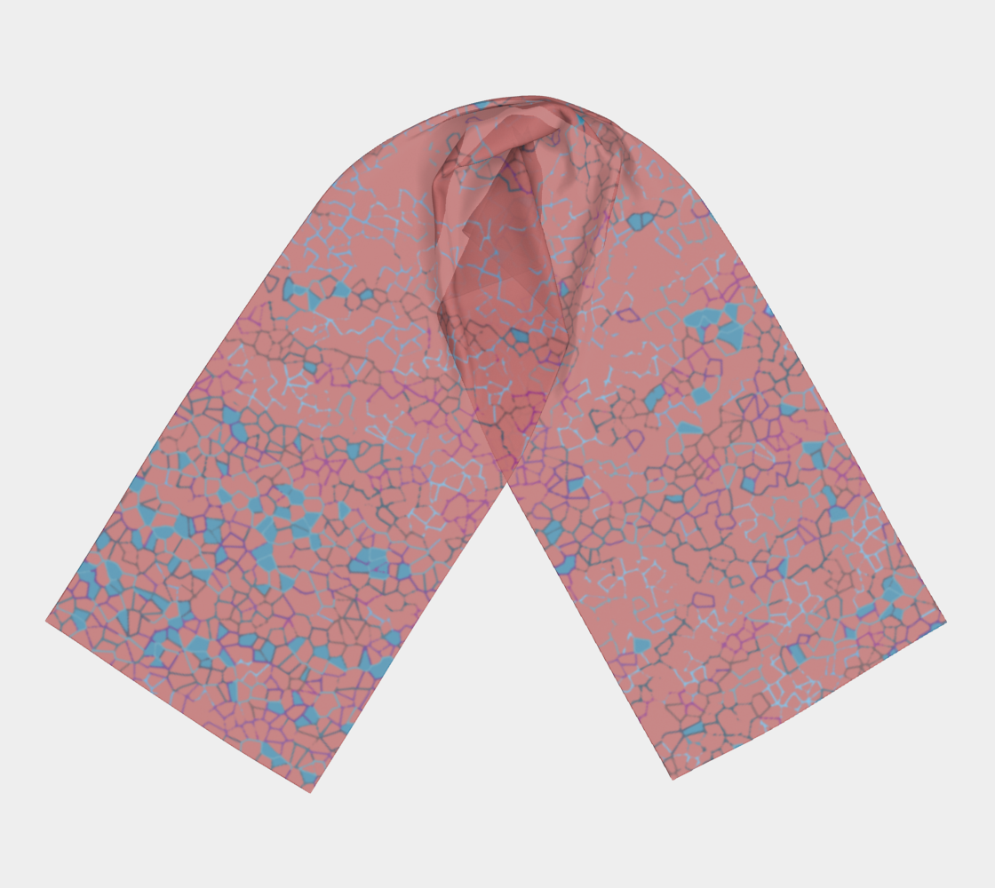 Coral abstract oblong scarf