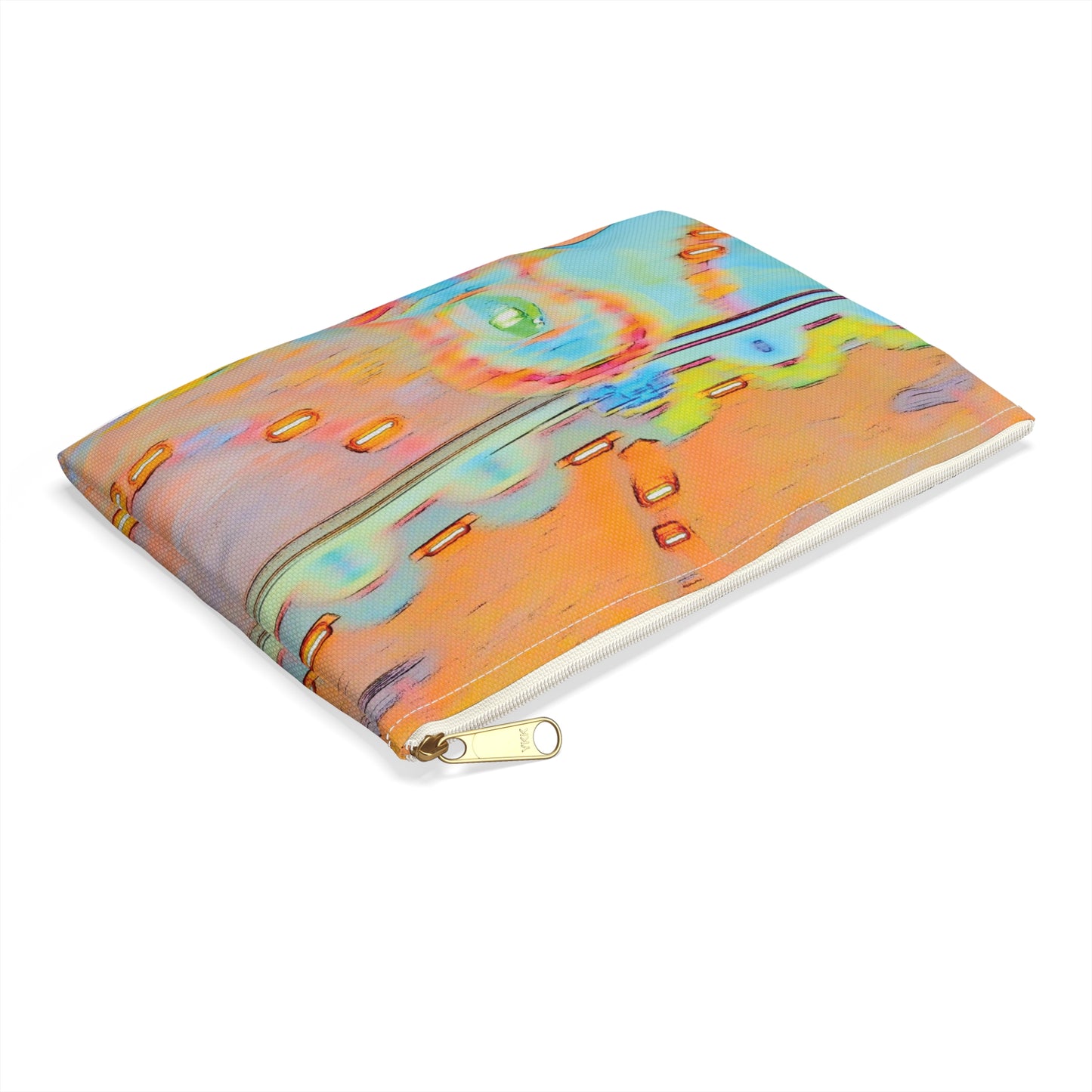 Abstract orange merry-go-round accessory pouch