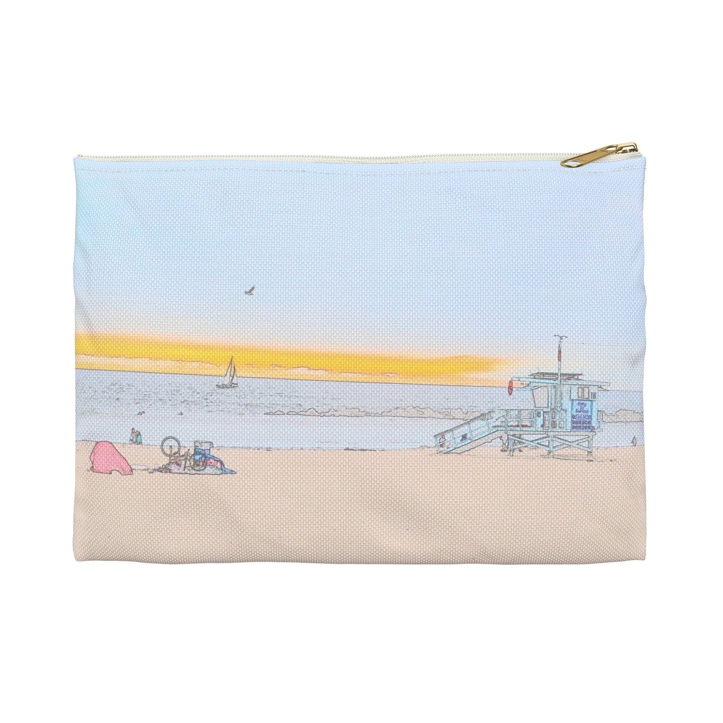 Dusk at the lifeguard tower - Venice Beach -  accessory pouch