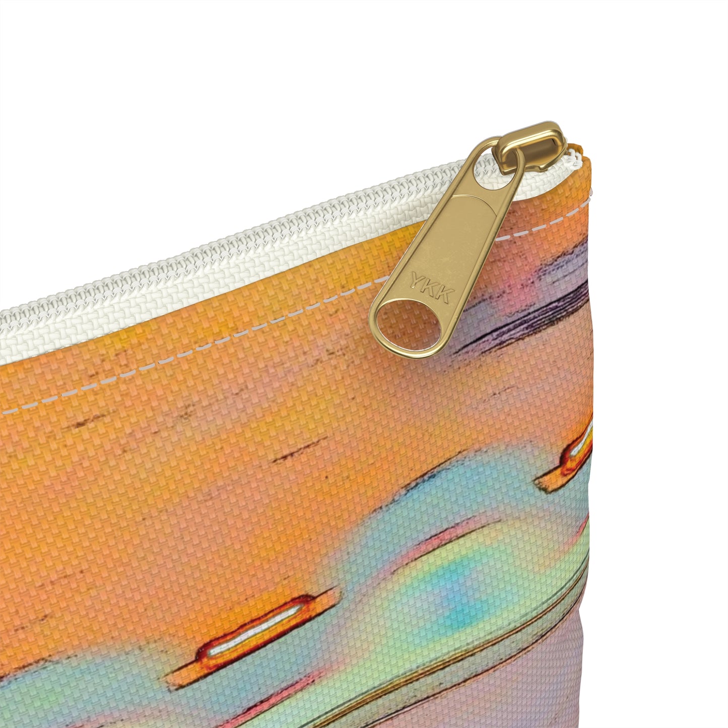 Abstract orange merry-go-round accessory pouch