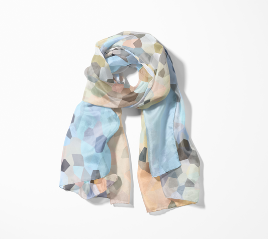 Neutral dots oblong scarf