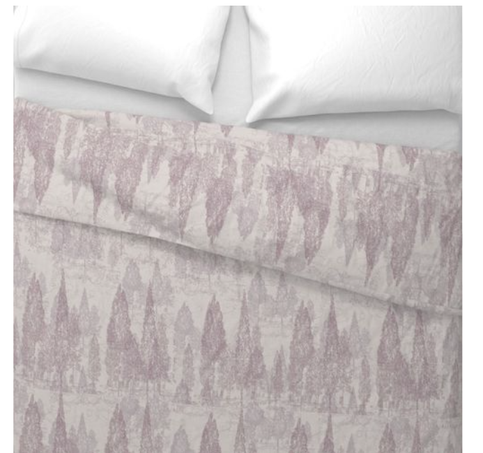 Meandering through the rosy forest duvet