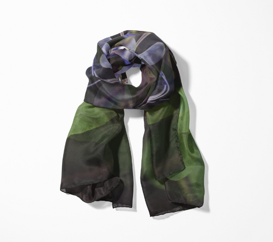 Orchids peering out of the darkness oblong scarf