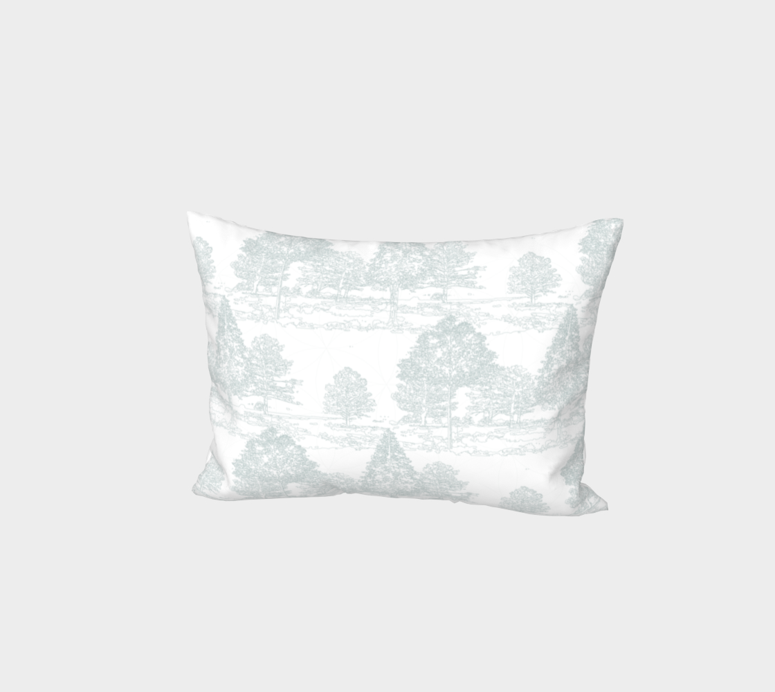 Meandering through the forest pillow sham in light green