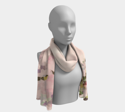 Easy breezy rosy grasses oblong scarf