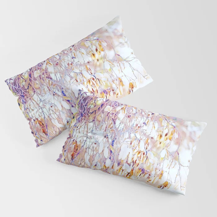 Tangle of twigs in peaches and cream pillow sleeve