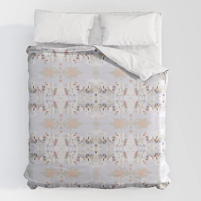 Tossed petals duvet cover in mostly lilac