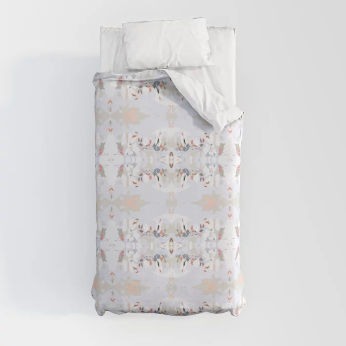 Tossed petals duvet cover in mostly lilac