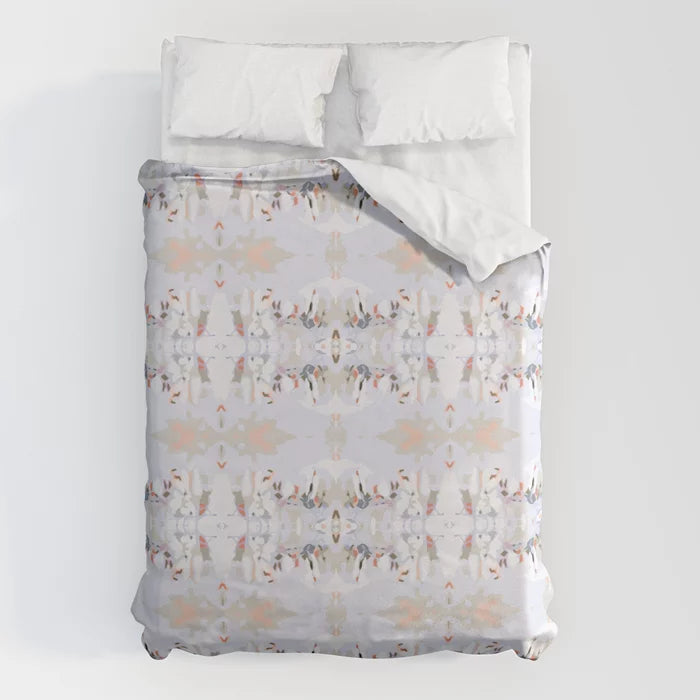 Tossed petals duvet cover in mostly lilac