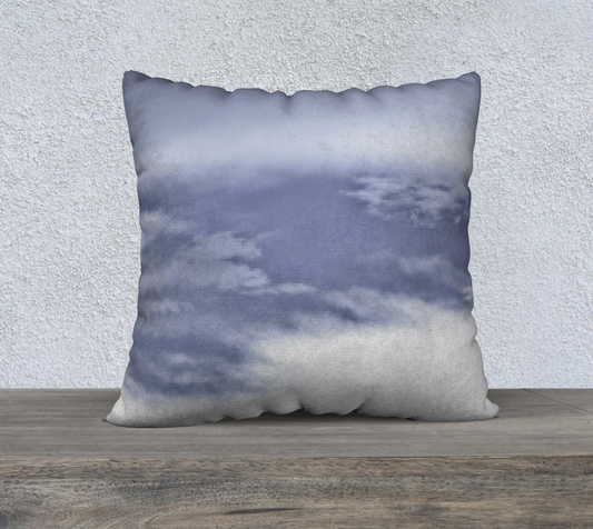 Cloud drama in inky blue 22" square