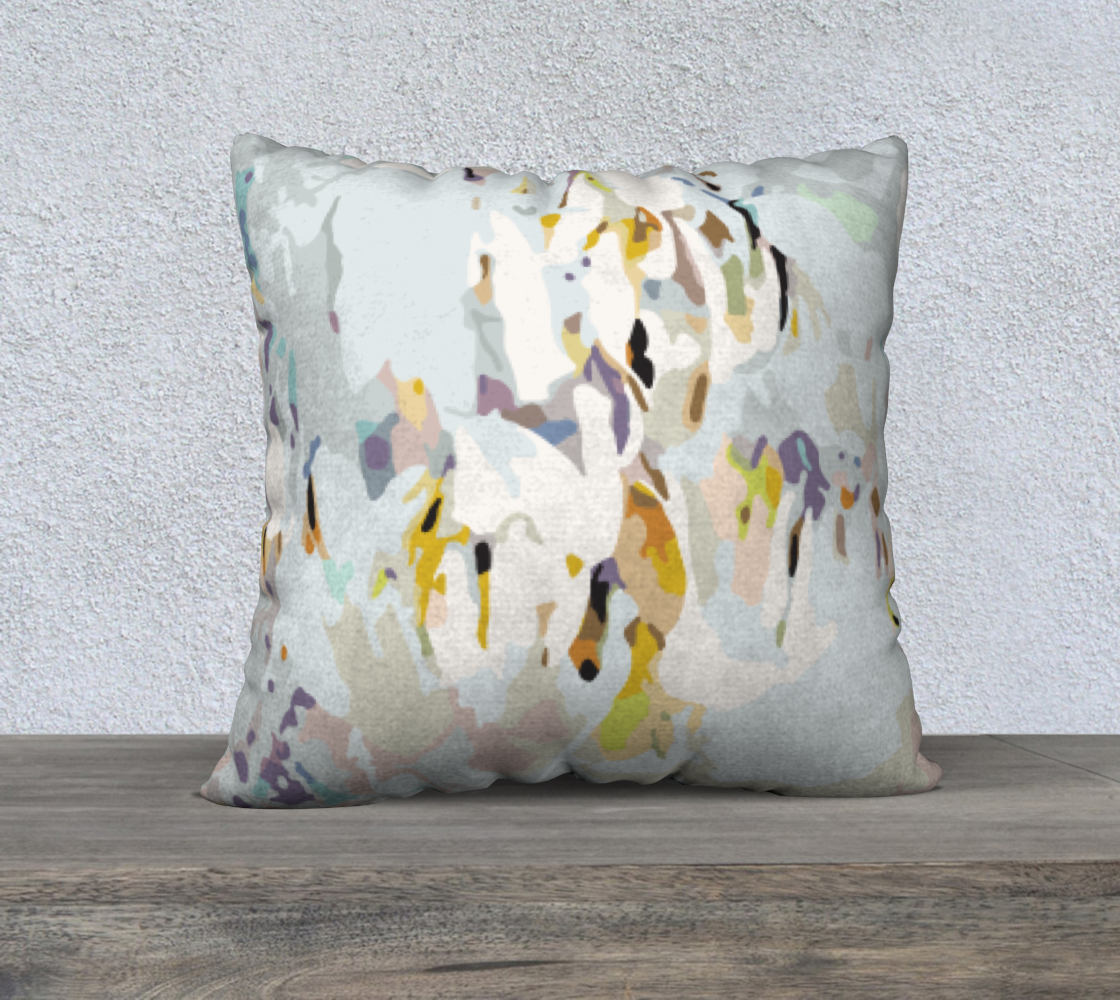 Botanical abstract 2 - minty - 22 x 22 pillow cover