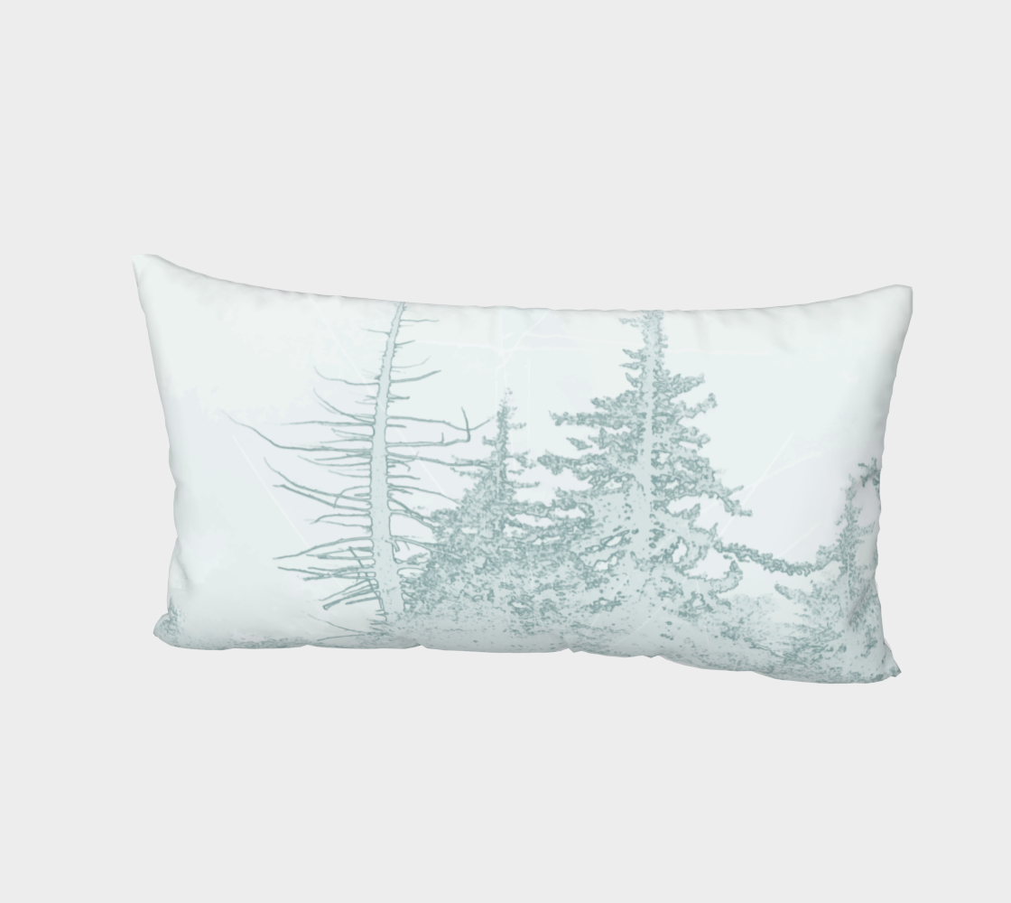 Icy forest in pale green pillow sham