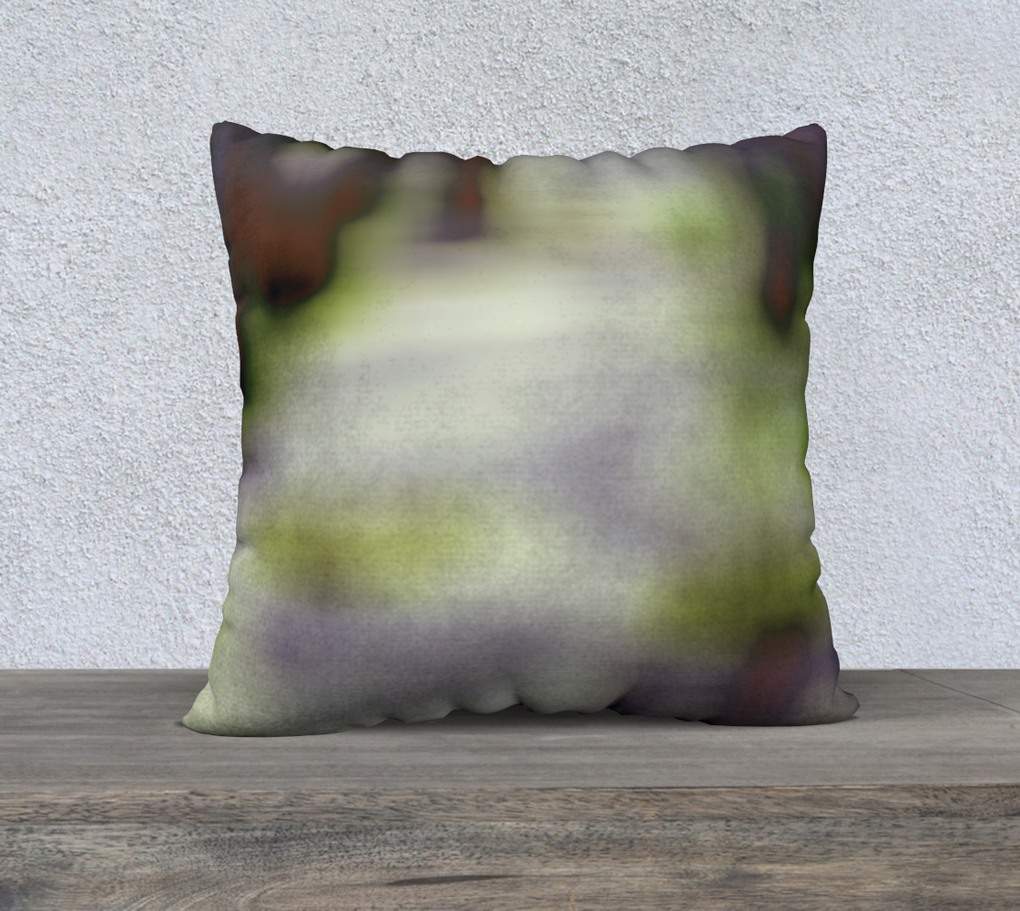 Shibori forest in olive and plum 22" square