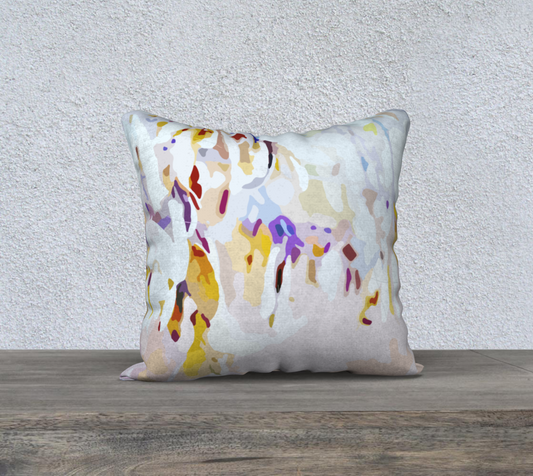 Botanical abstract in ice cream and springtime pillow cover - 18 x 18