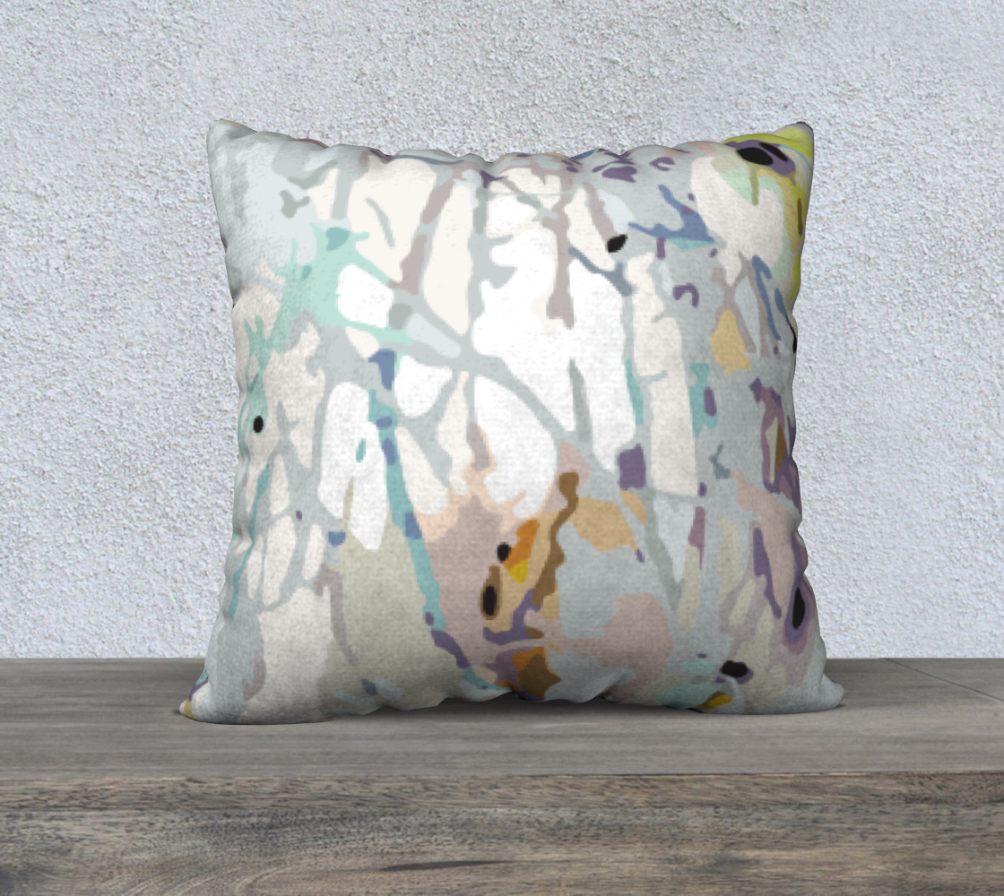 Botanical abstract 3 - minty - 22 x 22 pillow cover