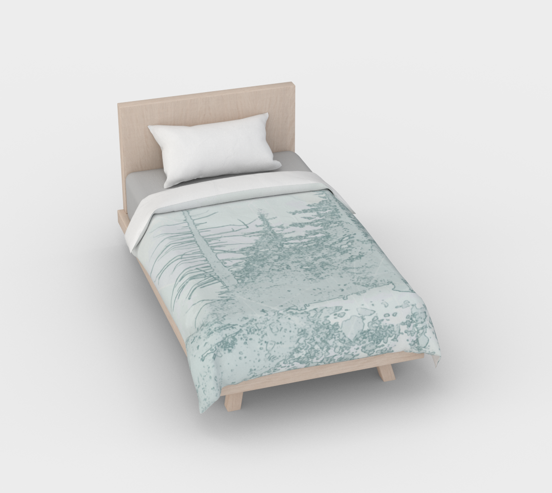Icy Forest in Pale Green duvet cover